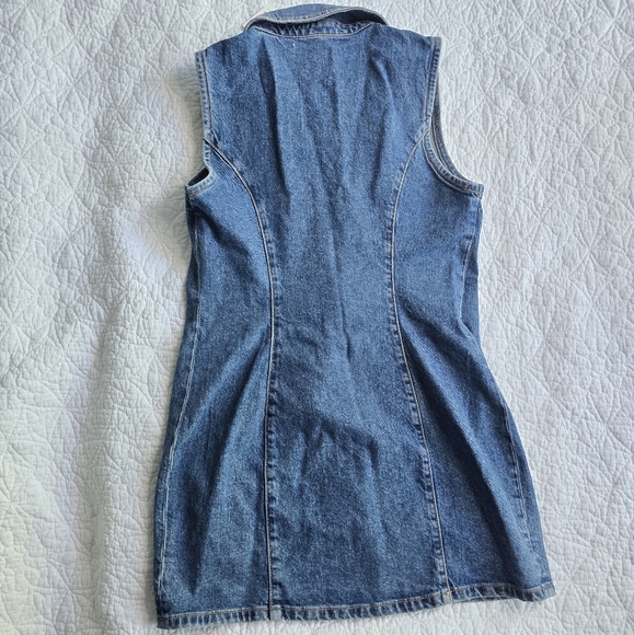 Zara Mini Zippered Sleeveless Denim Dress - Picture 12 of 15